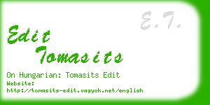 edit tomasits business card